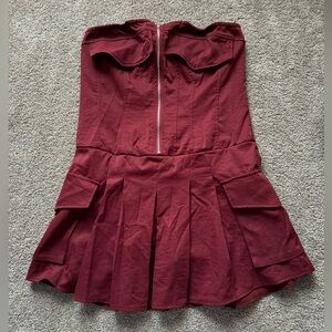 SHEIN Iconic Burgundy Dress